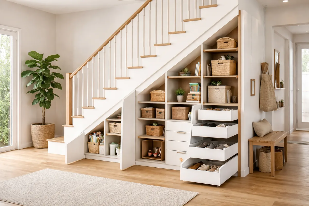 Comment aménager un espace de rangement sous l'escalier efficacement