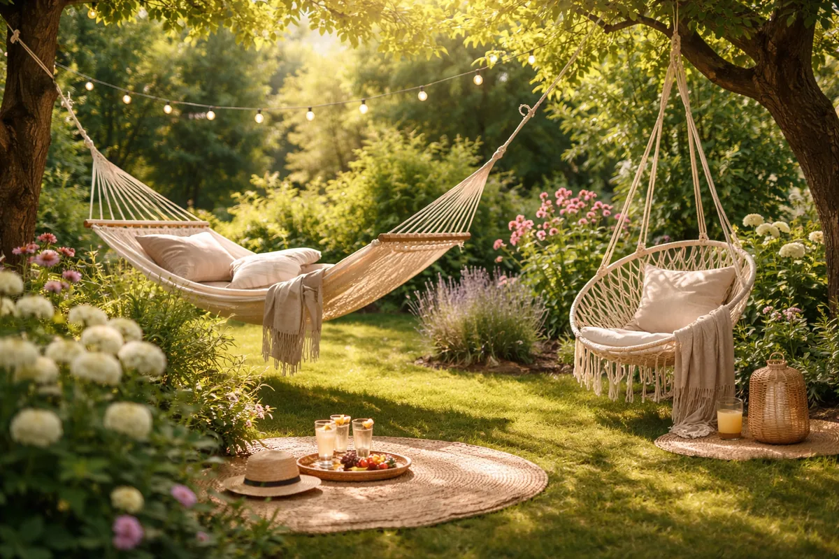 Comment intégrer des hamacs et fauteuils suspendus pour une détente optimale dans le jardin